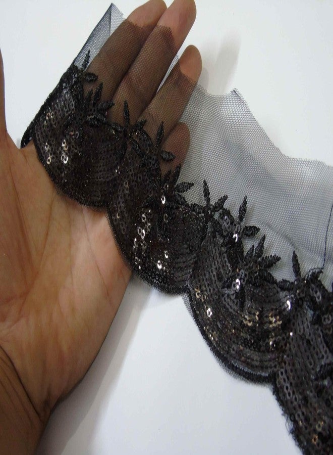 Strala Black Color Laces for Dresses, Sarees, Lehenga, Suits, Bags, Decorations, Borders, Crafts and Home Décor,Blouse (3mtr) Design-497 - Image 2